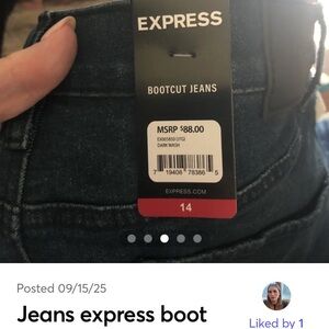Express Bootcut Jeans in Dark Blue